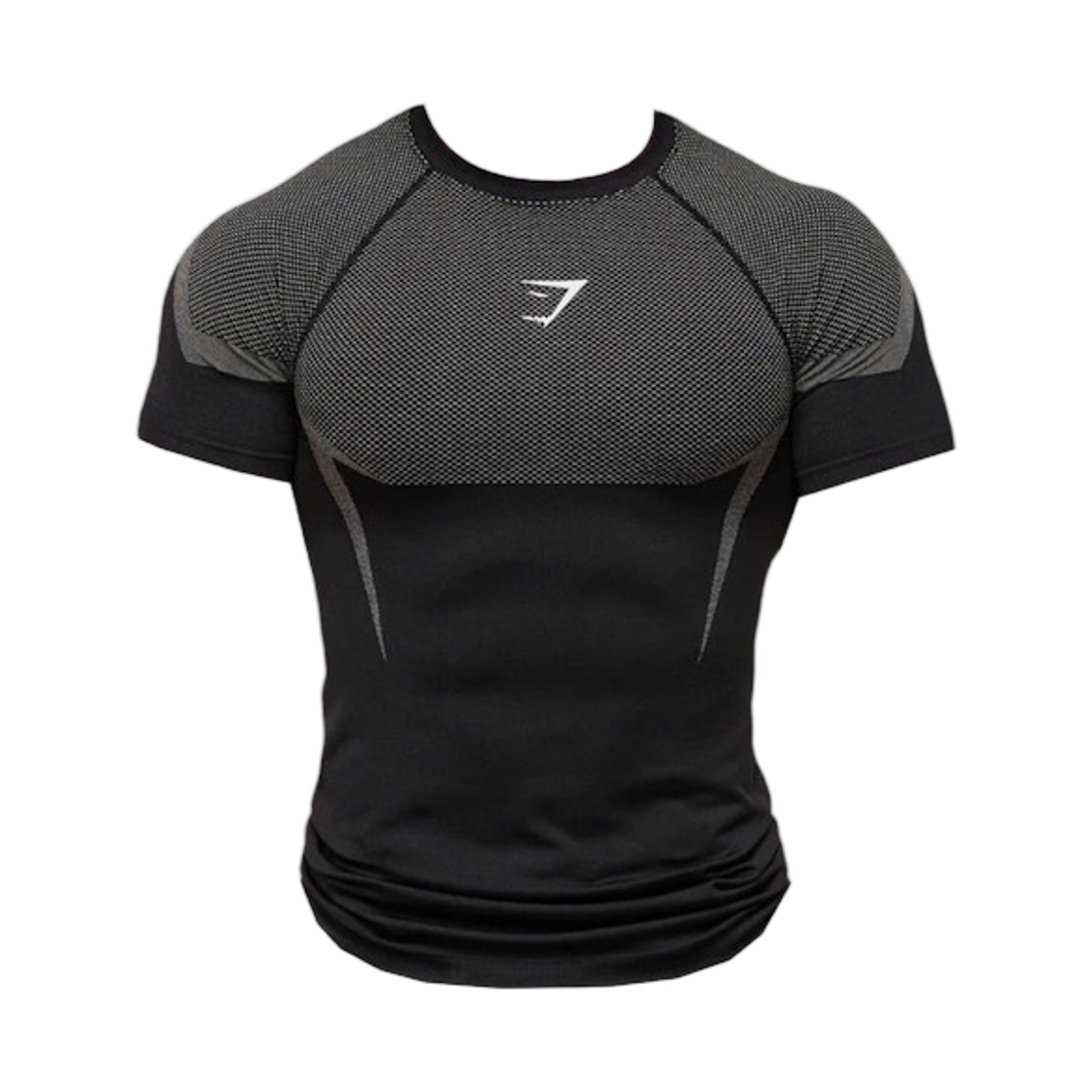 짐샤크 오닉스 5.0 심리스 티셔츠 블랙 라이트 그레이(Gymshark Onyx 5.0 Seamless T-Shirt Black Light Grey)