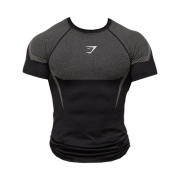 Gymshark Onyx 5.0 Seamless T-Shirt Black Light Grey