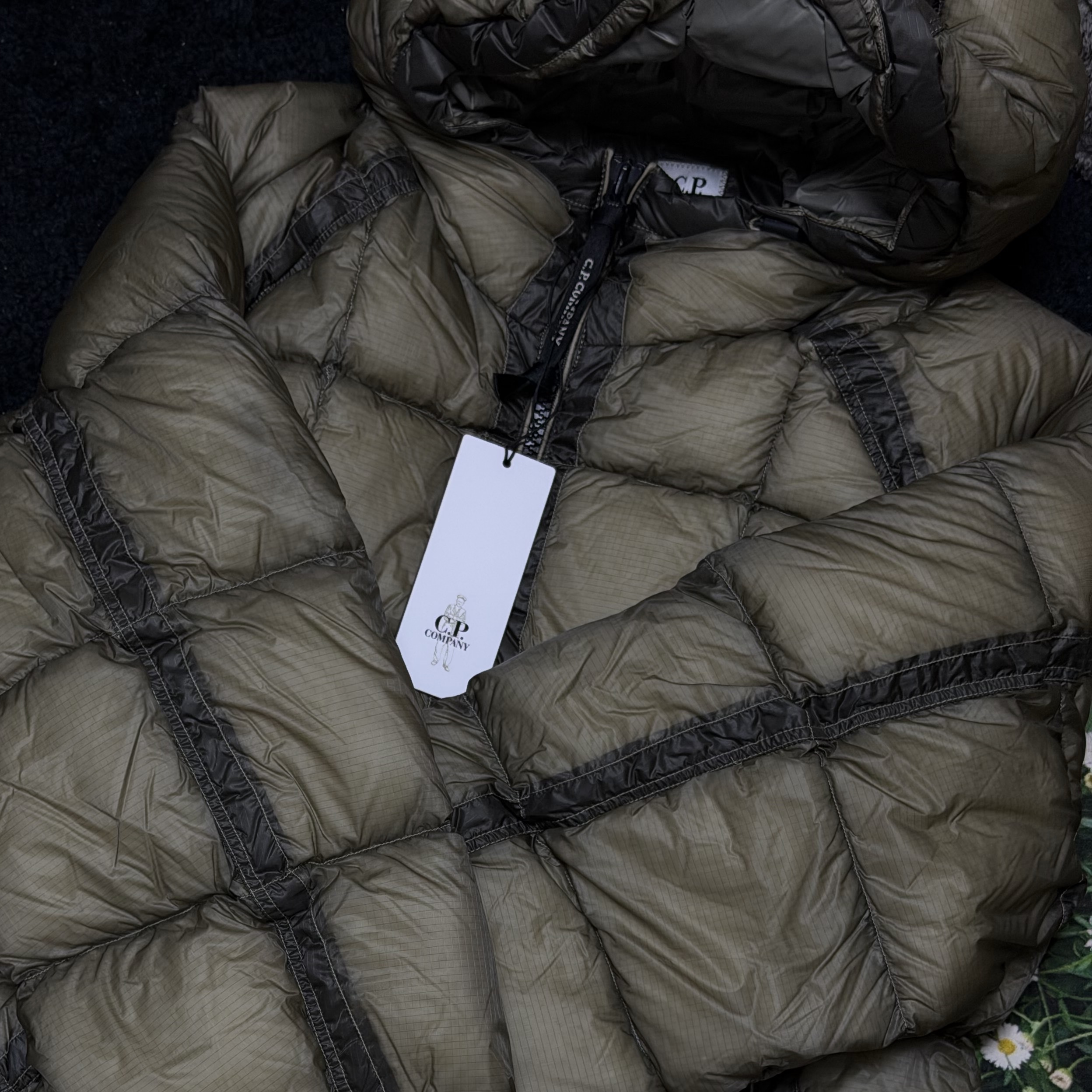 C.P. Company D.D. Shell Hooded Down Jacket Fungi Grey - 25FW 착용 스타일 - 1