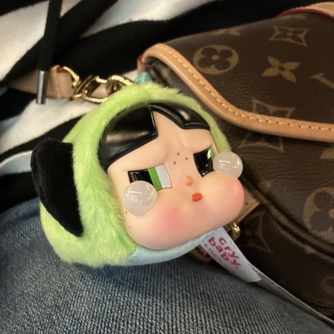 Pop Mart Crybaby x Powerpuff Girls Series Keyring Buttercup (Opened Case) 착용 스타일