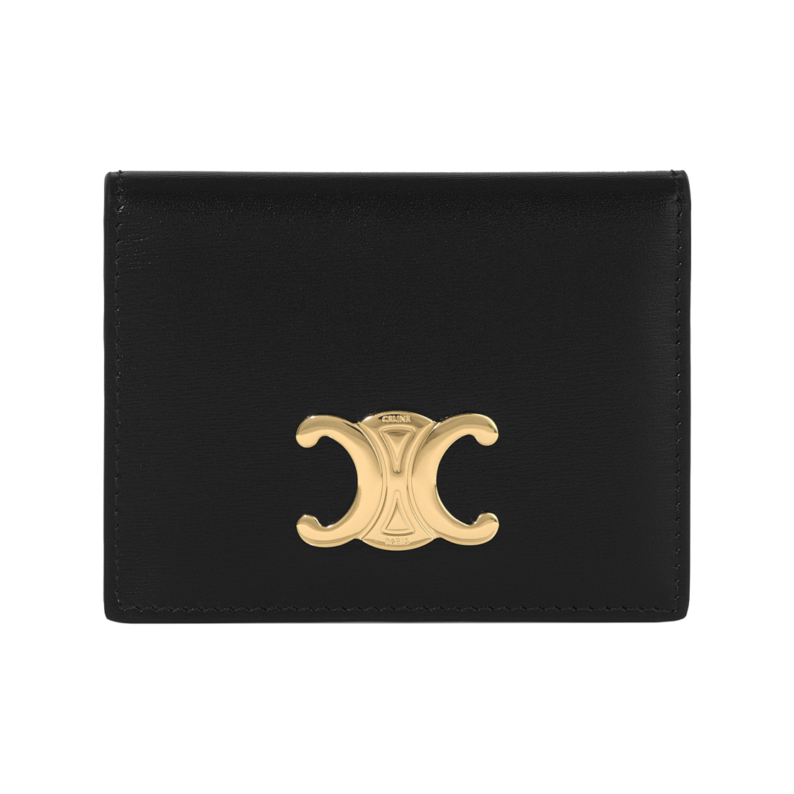 10P353DPV-38NO Celine Bi-Fold Card Holder in Shiny Calfskin Black