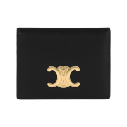 Celine Bi-Fold Card Holder in Shiny Calfskin Black
