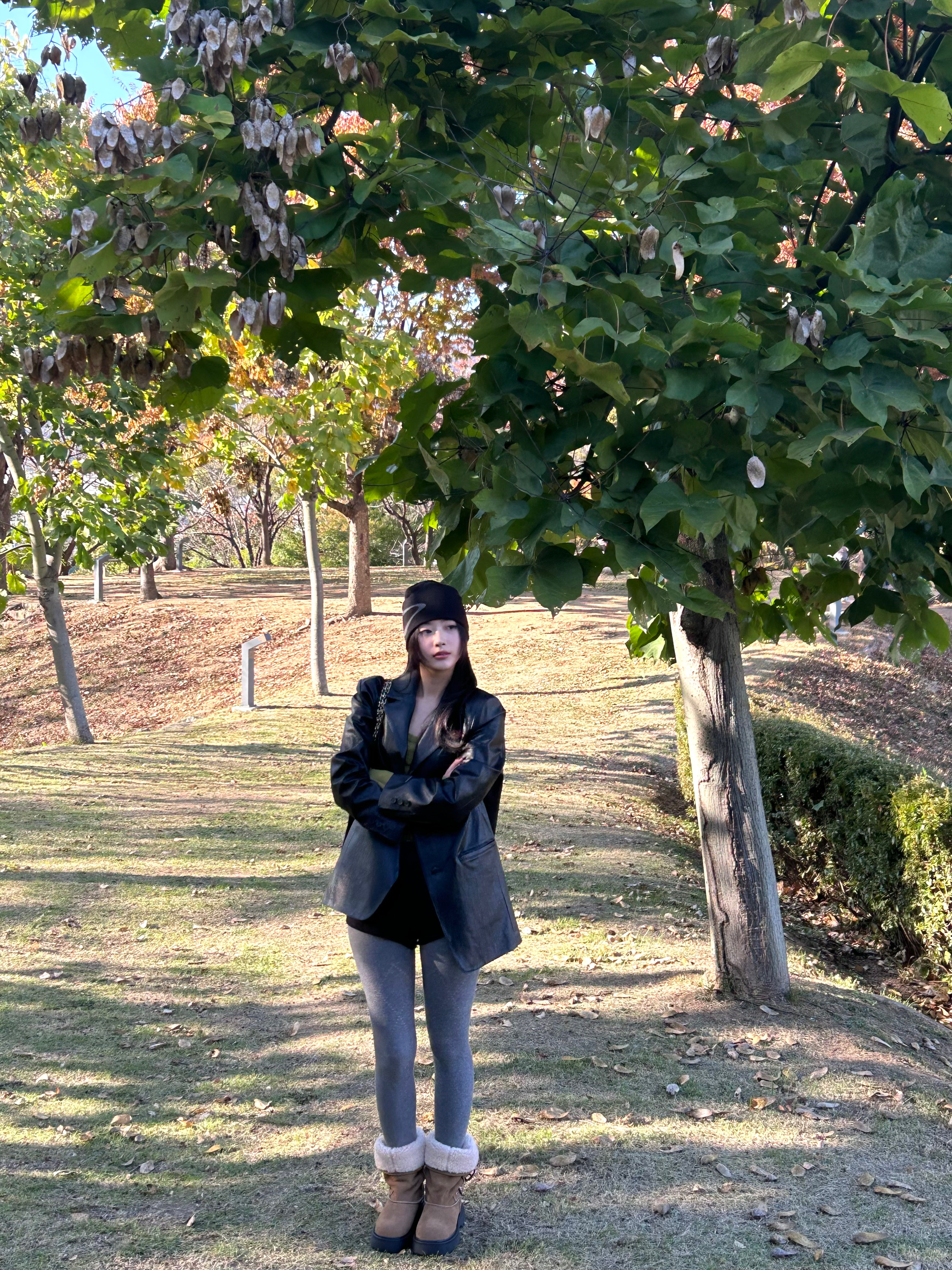 Mischief Wide Rhombus Beanie Black 착용 스타일 - 2