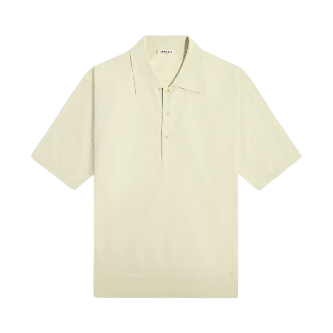 A25SP02KA Auralee Super High Gauge Cotton Knit Polo Light Pistachio