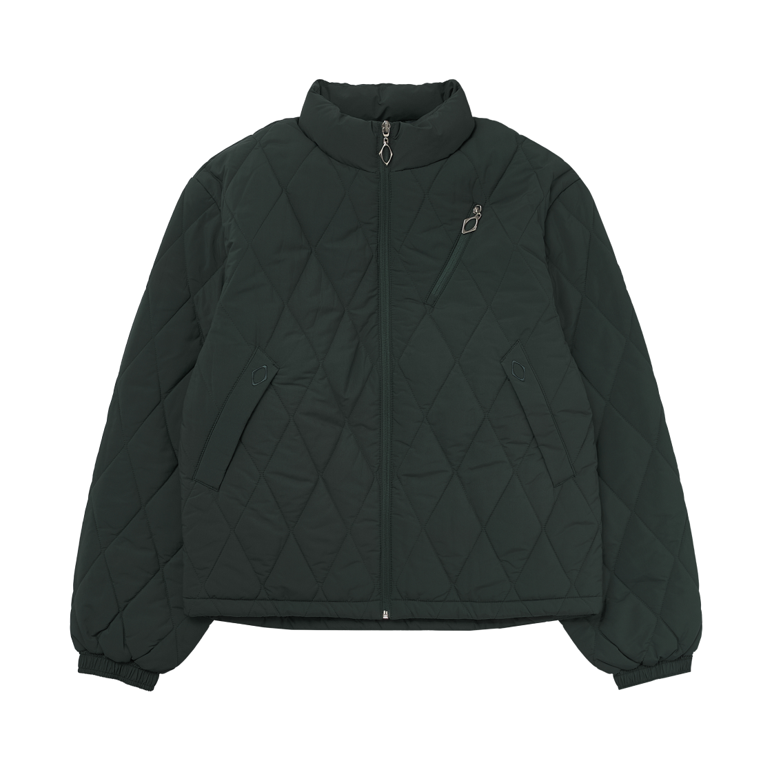 미스치프 롬버스 퀼티드 봄버 자켓 다크 그린(Mischief Rhombus Quilted Bomber Jacket Dark Green)