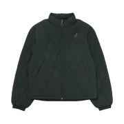 Mischief Rhombus Quilted Bomber Jacket Dark Green