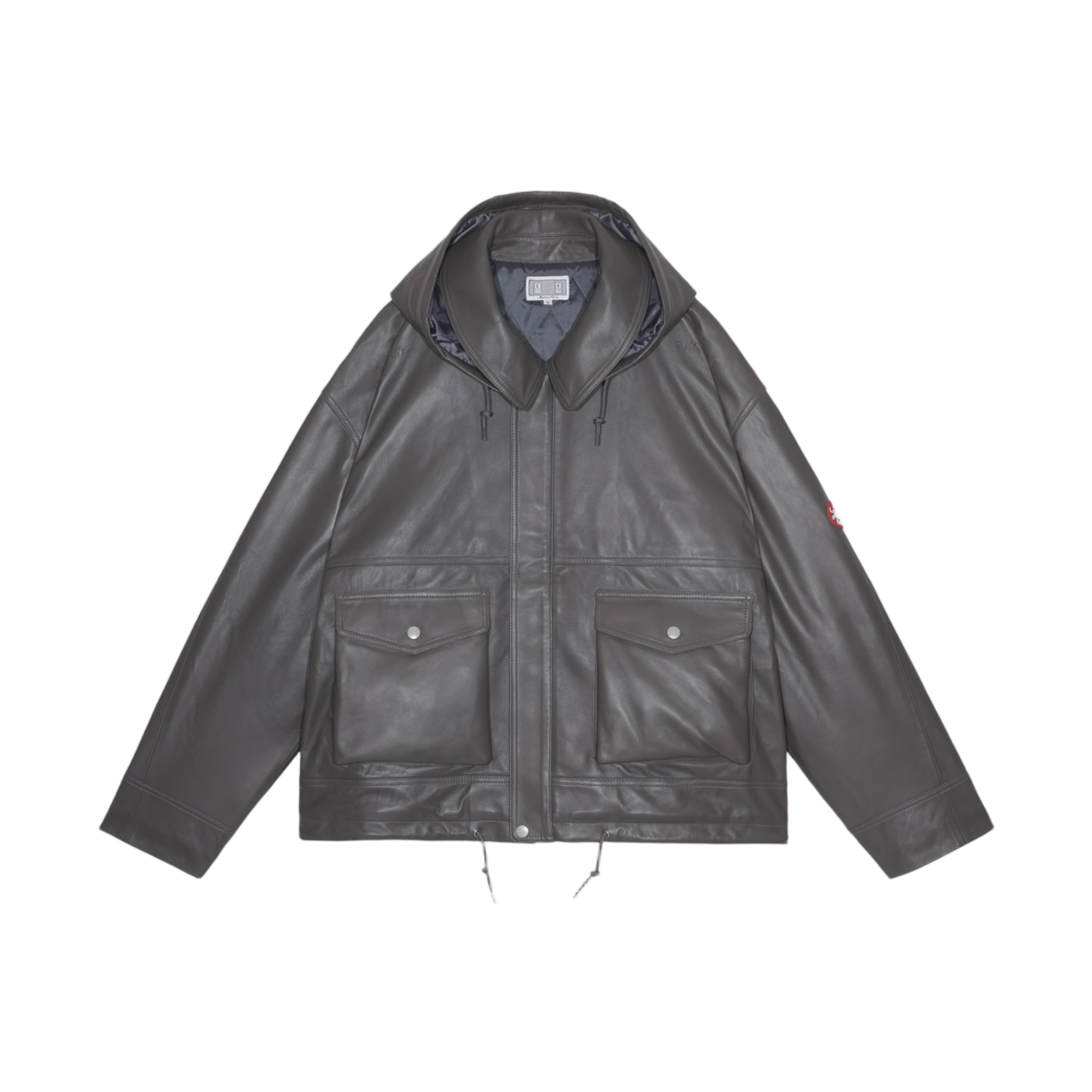 - Cav Empt Leather Zip Jacket Grey - 25FW