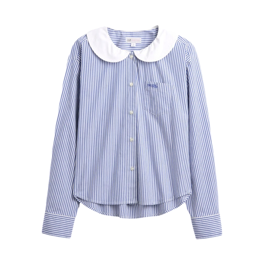 (W) 갭 × 샌디 리앙 팝린 오버사이즈 셔츠 마티스 블루((W) Gap × Sandy Liang Poplin Oversized Shirt Matisse Blue)