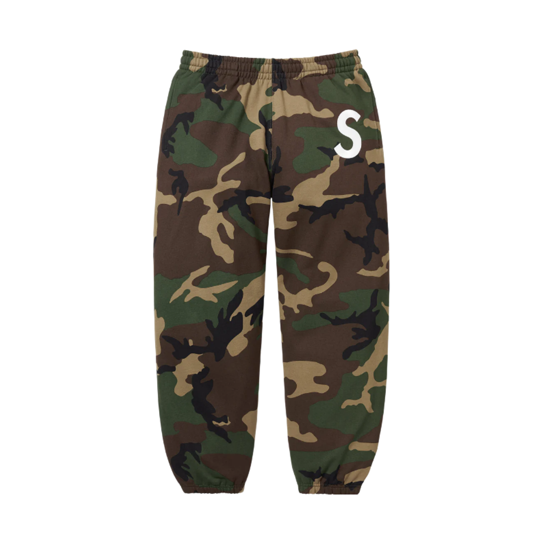 슈프림 S 로고 스웨트팬츠 우드랜드 카모 - 25FW