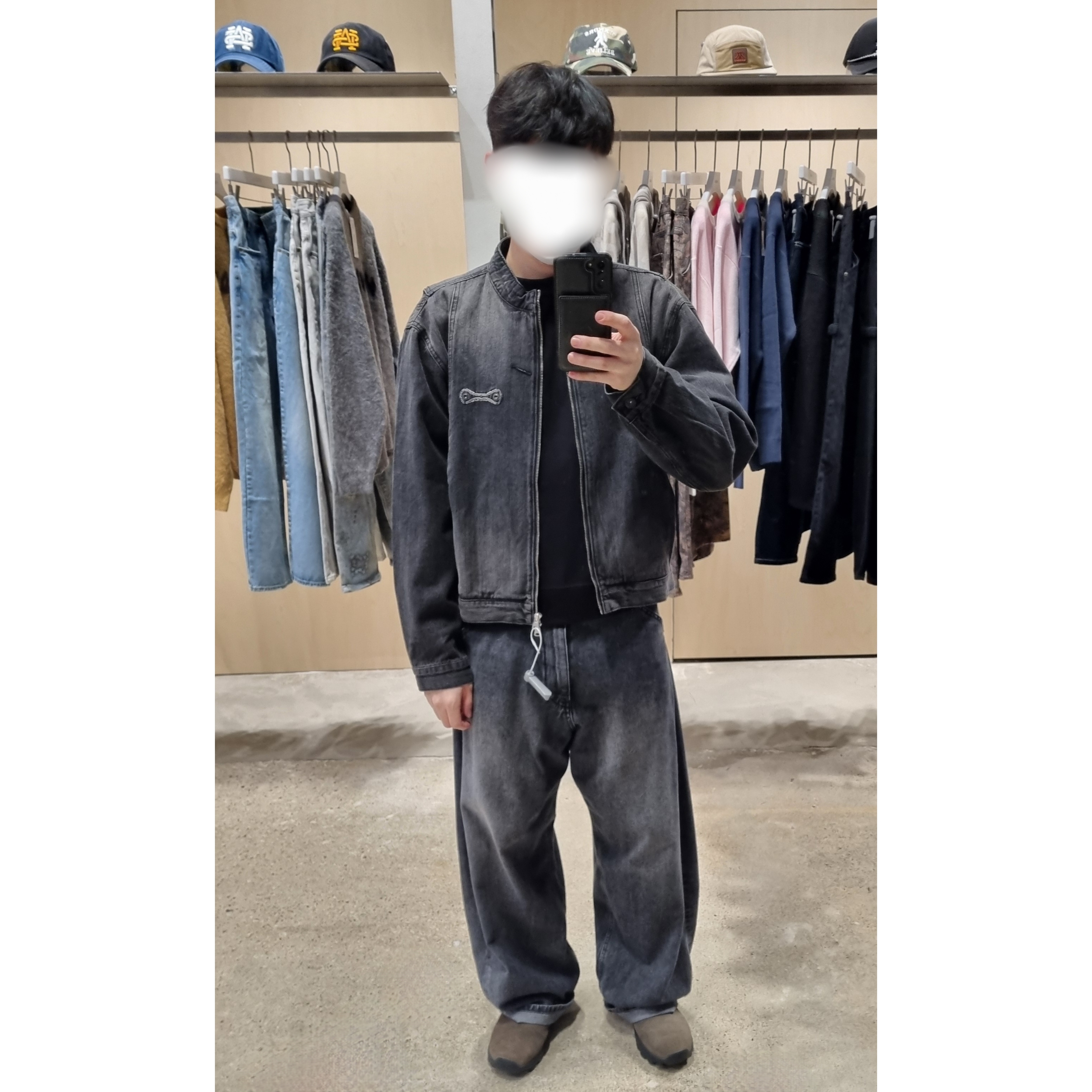 Merrell Winter Moc 3 Gunsmoke, Karactor Wallet Denim Jacket Vintage Black (without Card Wallet) 착용 스타일 - 1