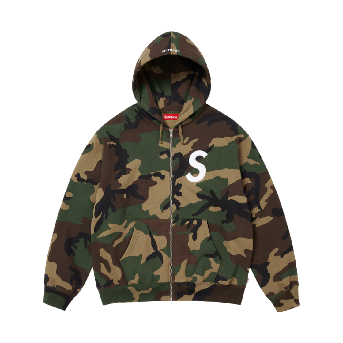 슈프림 S 로고 집업 후드 스웨트셔츠 우드랜드 카모 - 25FW(Supreme S Logo Zip Up Hooded Sweatshirt Woodland Camo - 25FW)