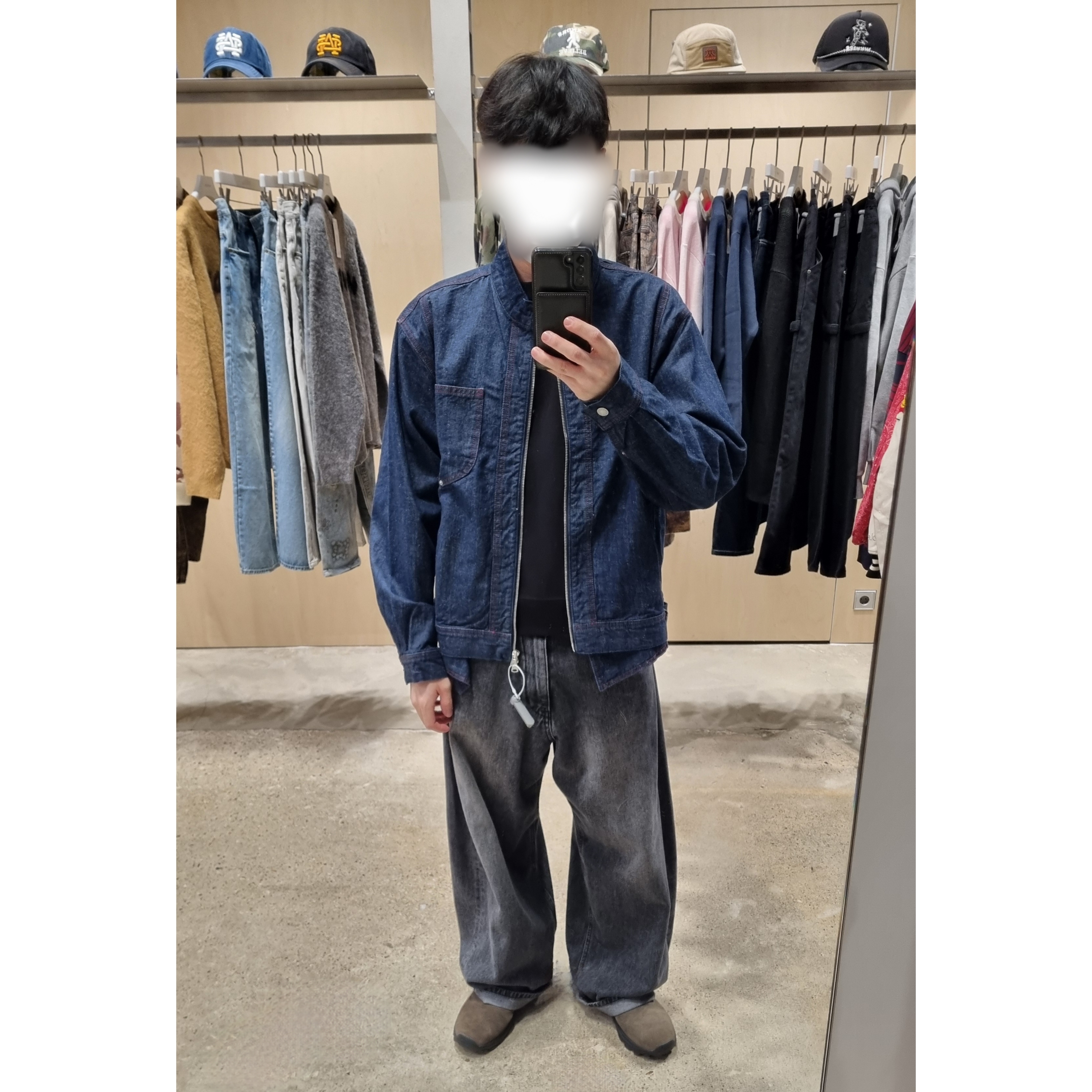 Merrell Winter Moc 3 Gunsmoke, Karactor Nep Denim Zip-Up Jacket Indigo 착용 스타일 - 1
