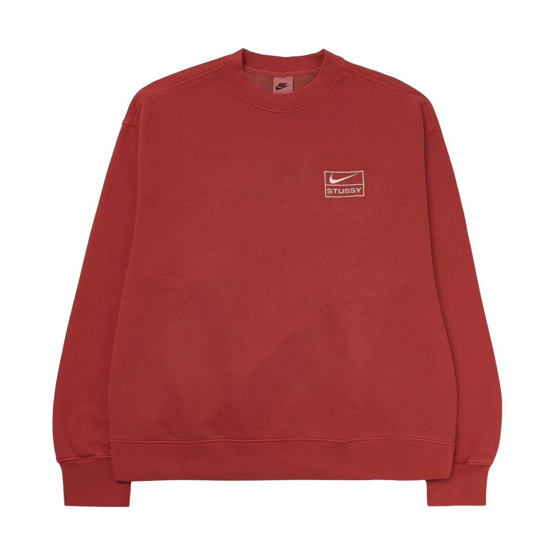 나이키 x 스투시 피그먼트 다이드 플리스 크루넥 하바네로 레드 (FQ3015-642)