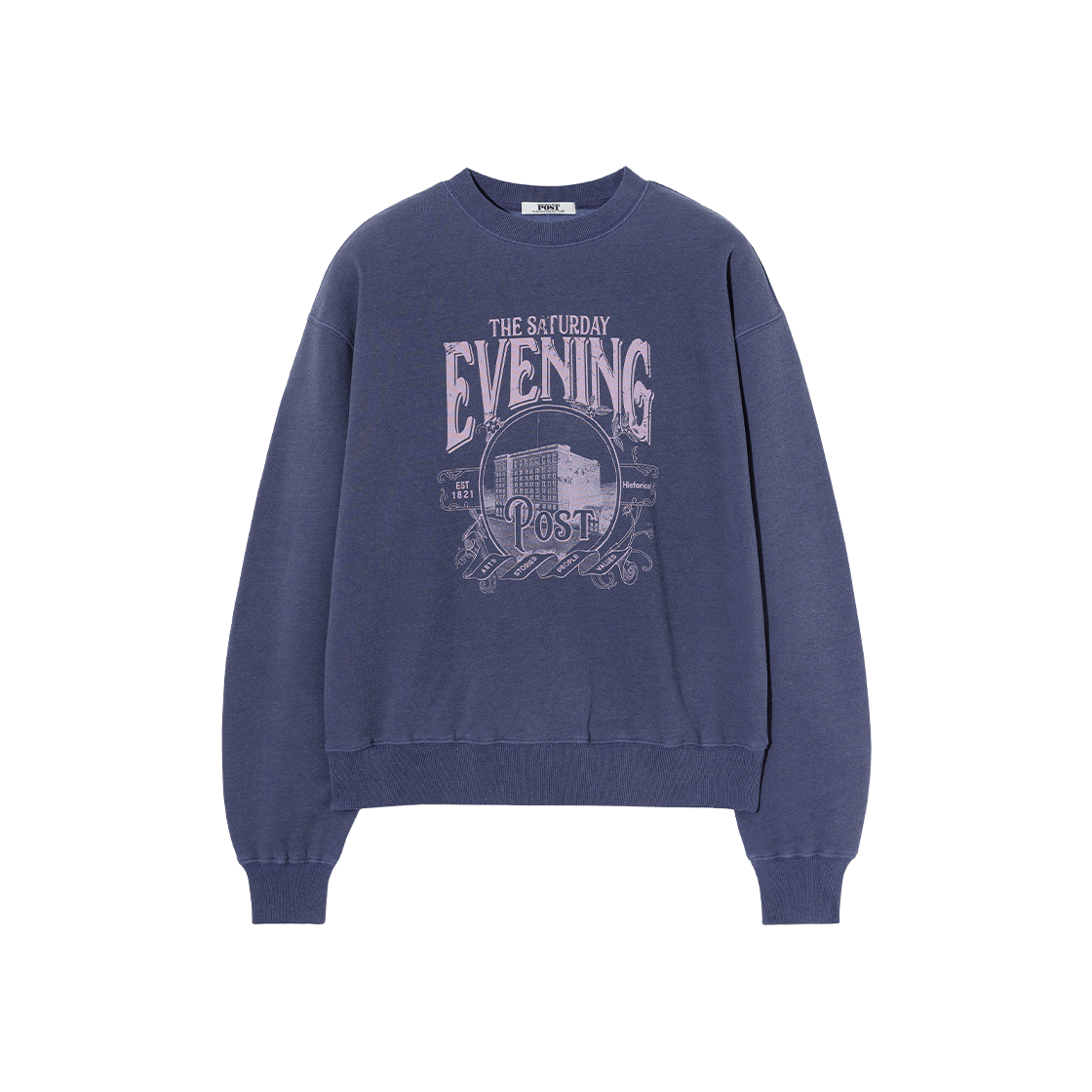 SFW1CR210ANA The Saturday Evening Post Art&History Graphic Sweat Shirt Navy