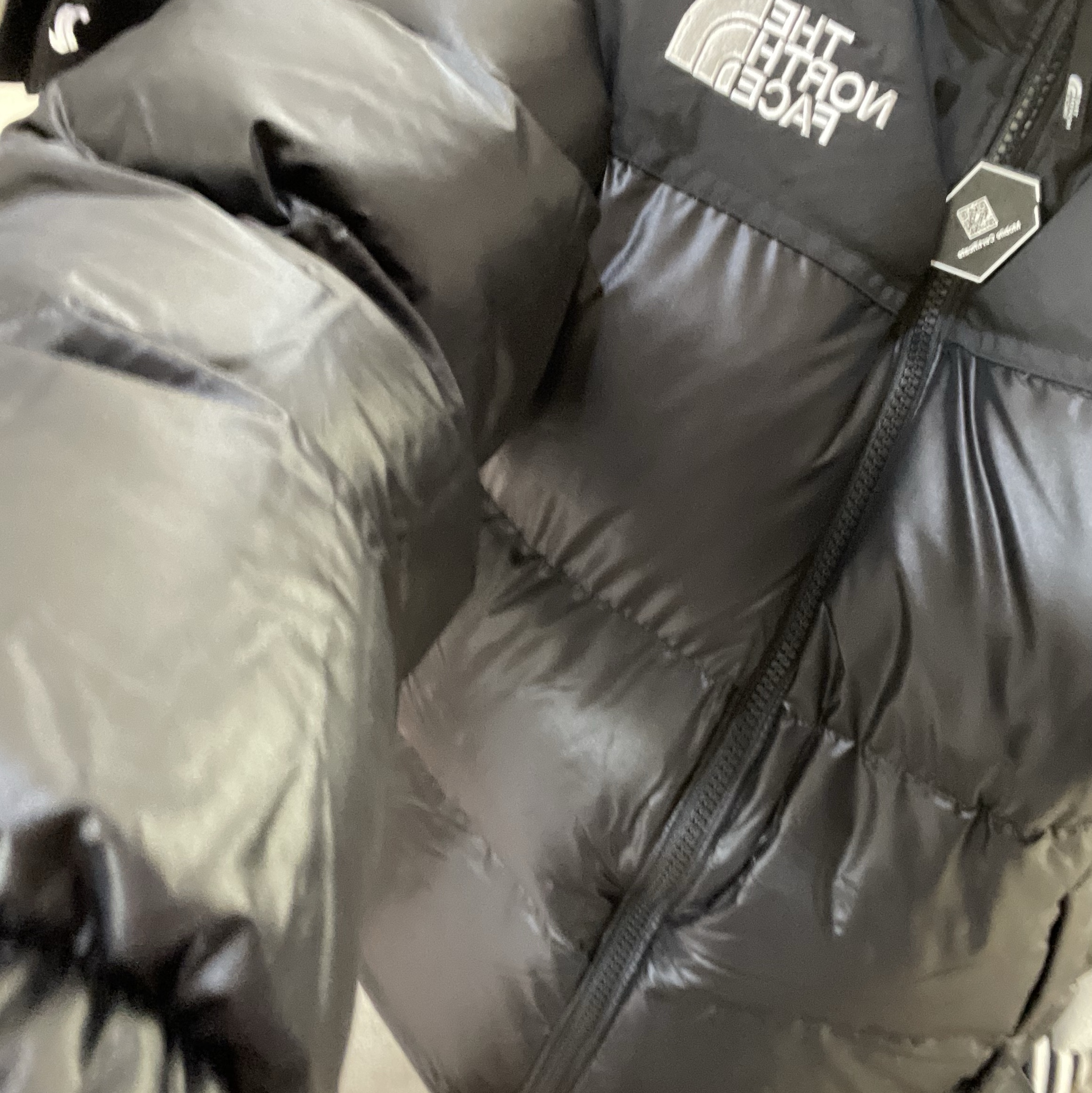 (W) The North Face Nuptse On Ball Jacket Black 착용 스타일