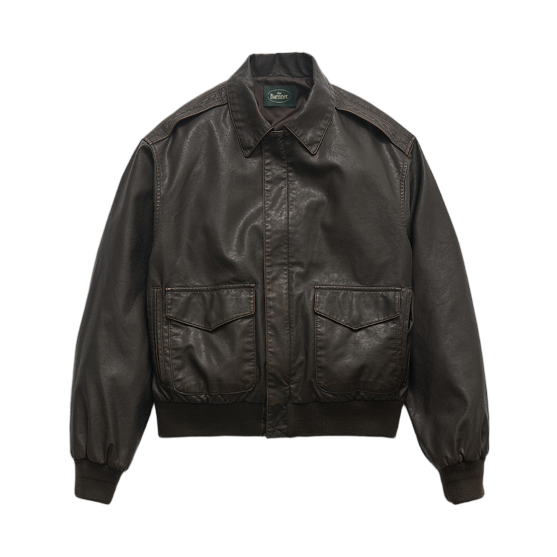 - (W) The Barnnet Brine Vintage Leather Jacket Brown