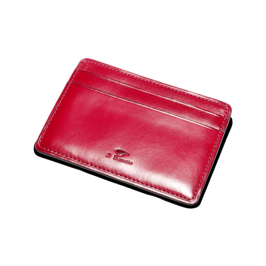 일부세토 컬러드 레더 카드 홀더 푸시아(Il Bussetto Card Holder In Coloured Leather Fuchsia)