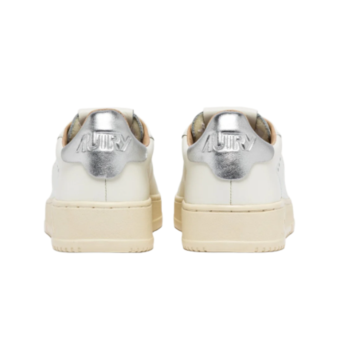 (W) 오트리 달라스 로우 레더 스니커즈 화이트 실버((W) Autry Dallas Low Leather Sneakers White Silver) - 3