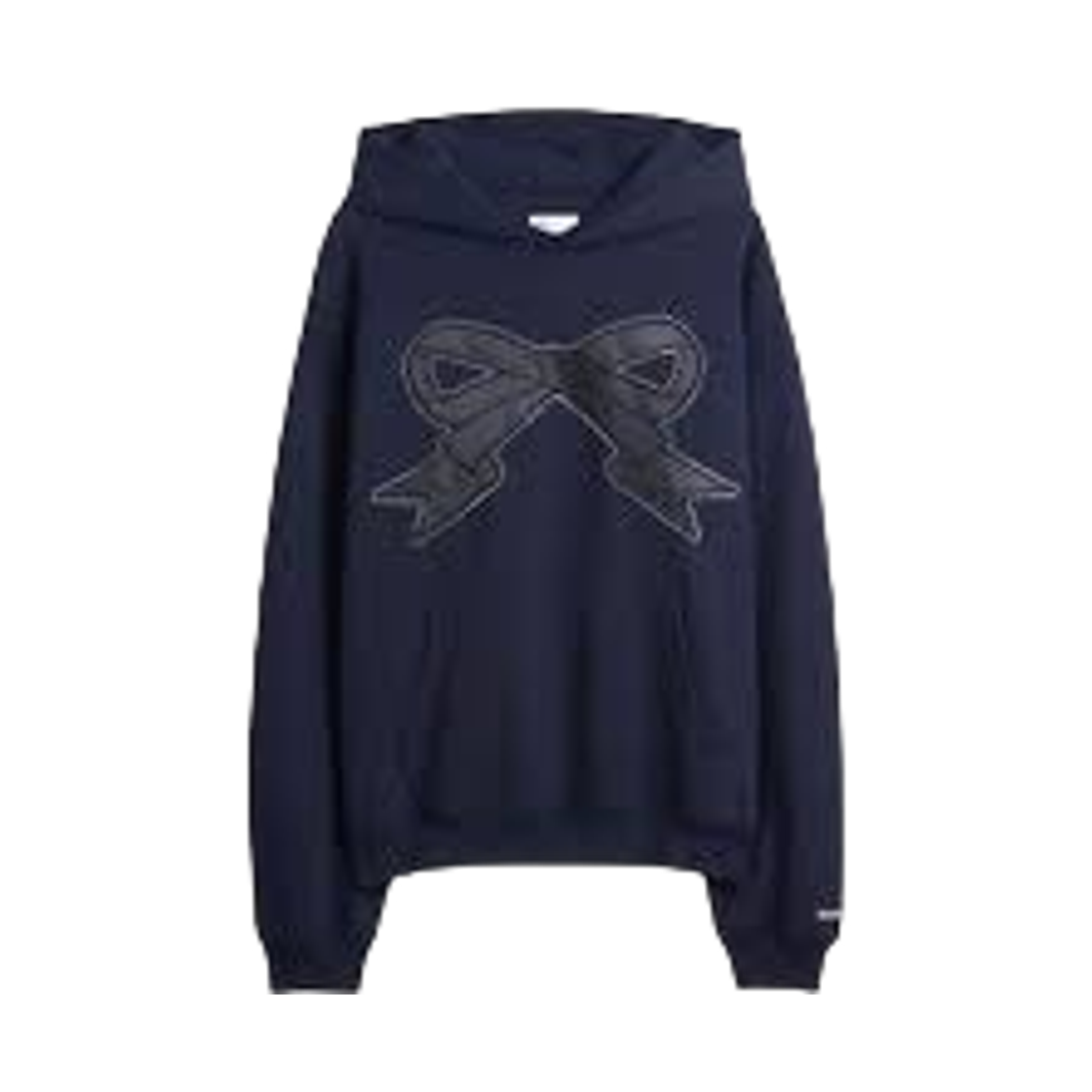 (W) 갭 × 샌디 리앙 어덜트 헤비웨이트 보우 오버사이즈 후드 네이비 유니폼((W) Gap × Sandy Liang Adult Heavyweight Bow Oversized Hoodie Navy Uniform)