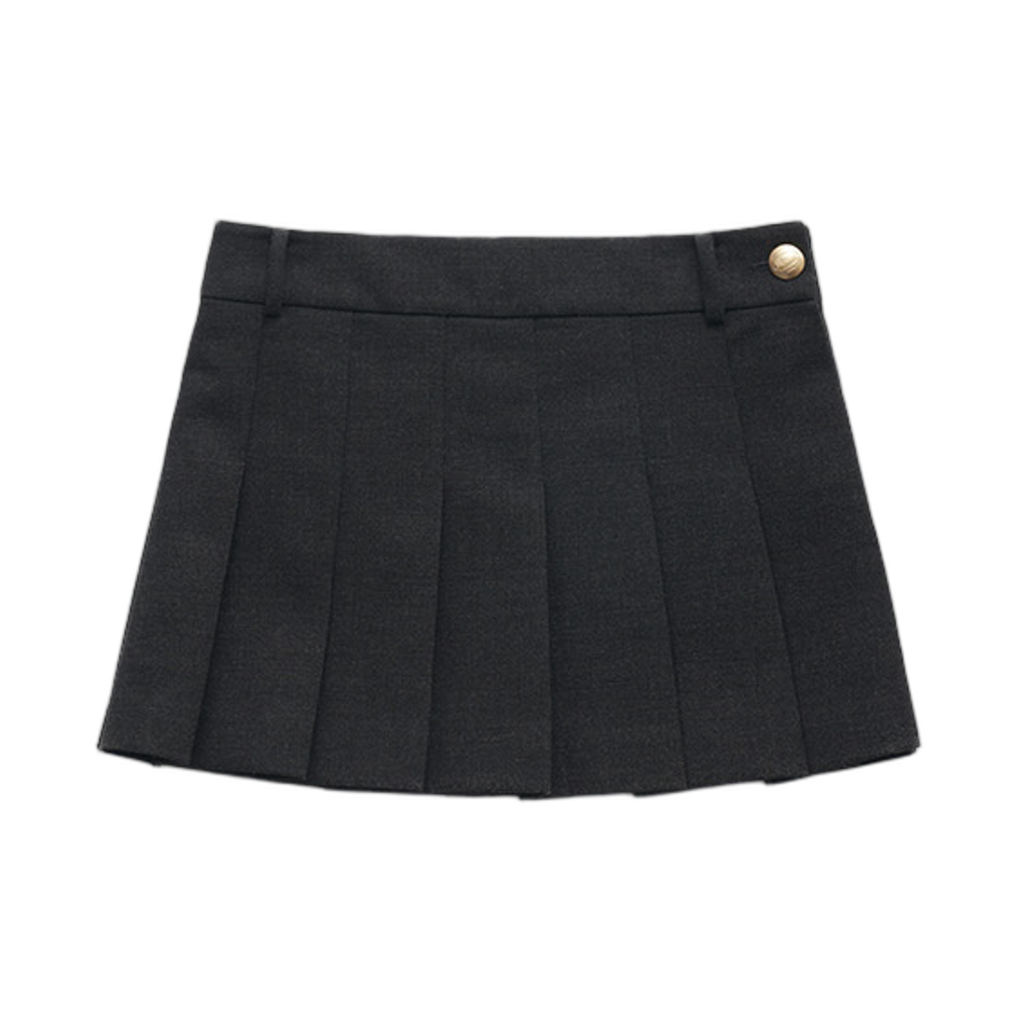 - (W) The Barnnet Revia Pleats Mini Skirt Charcoal