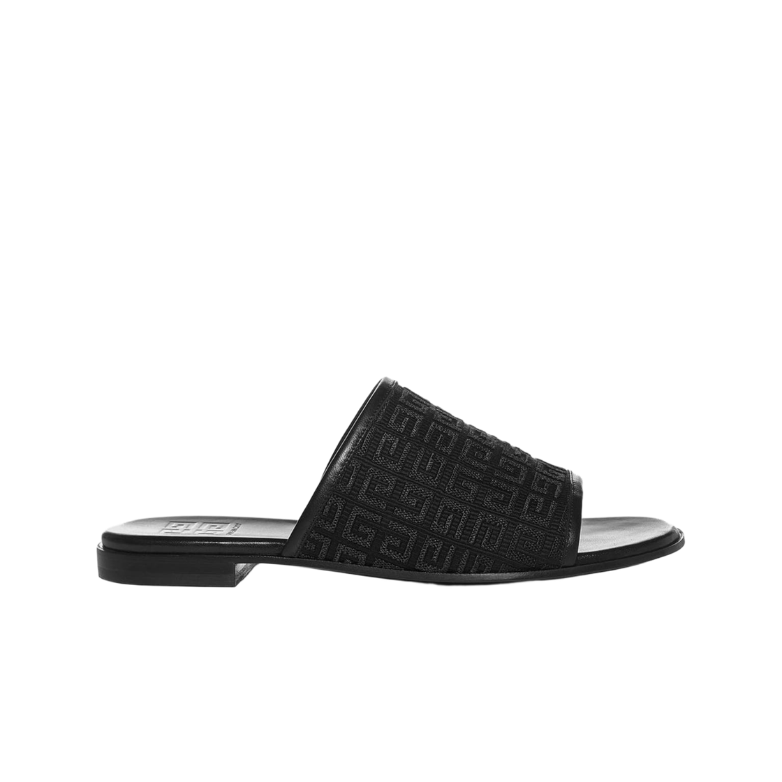 (W) 지방시 4G 자카드 플랫 샌들 블랙((W) Givenchy 4G Jaquard Flat Sandals Black)