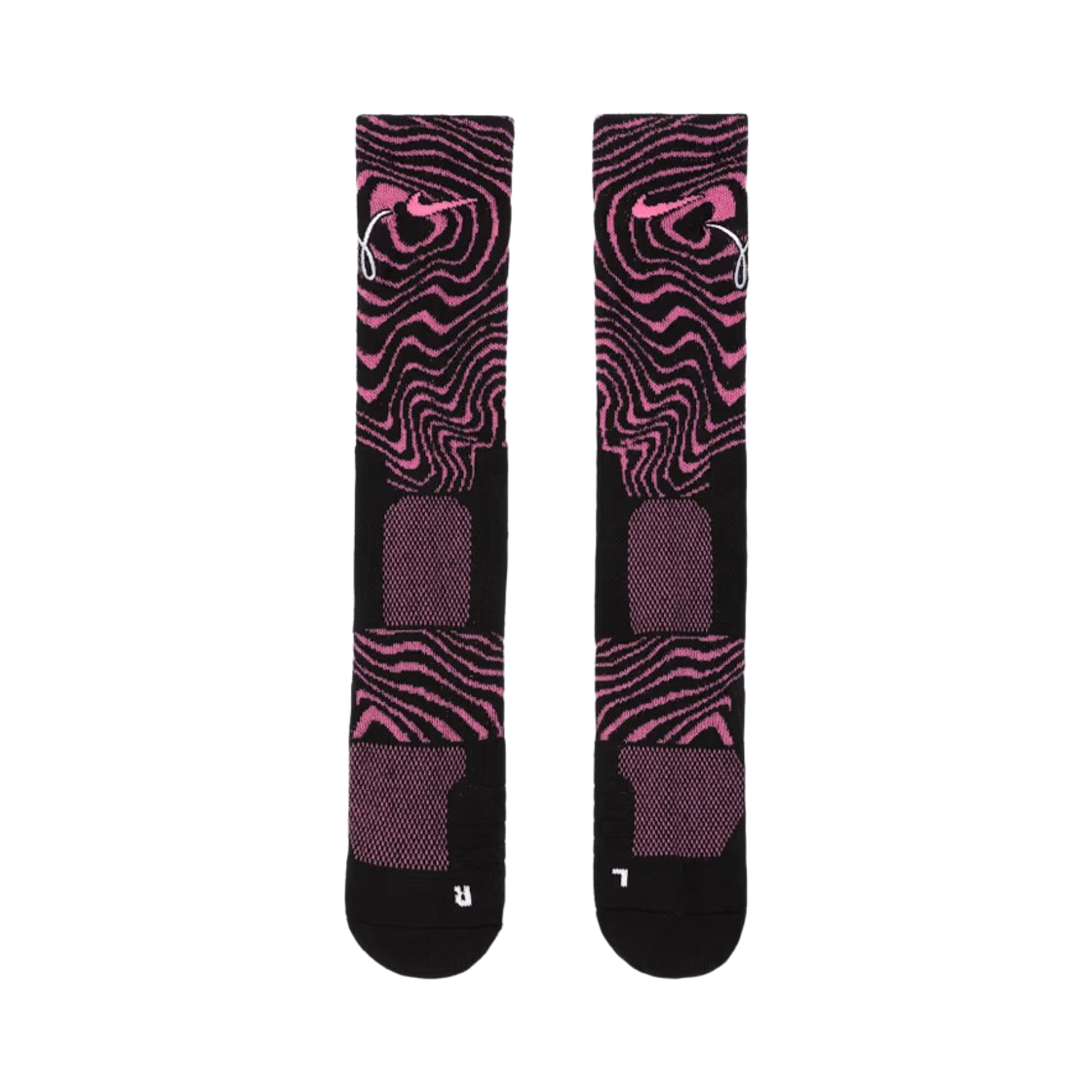 나이키 엘리트 베스킷볼 크루 삭스 하이퍼 핑크 블랙(Nike Elite Basketball Crew Socks Hyper Pink Black) - 1