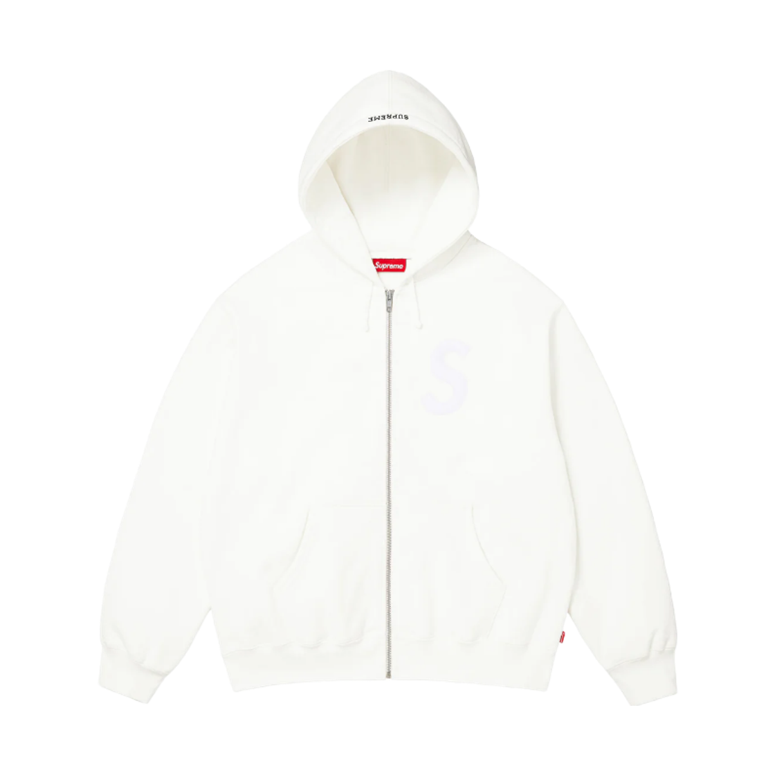 슈프림 S 로고 집업 후드 스웨트셔츠 화이트 - 25FW(Supreme S Logo Zip Up Hooded Sweatshirt White - 25FW) - 1