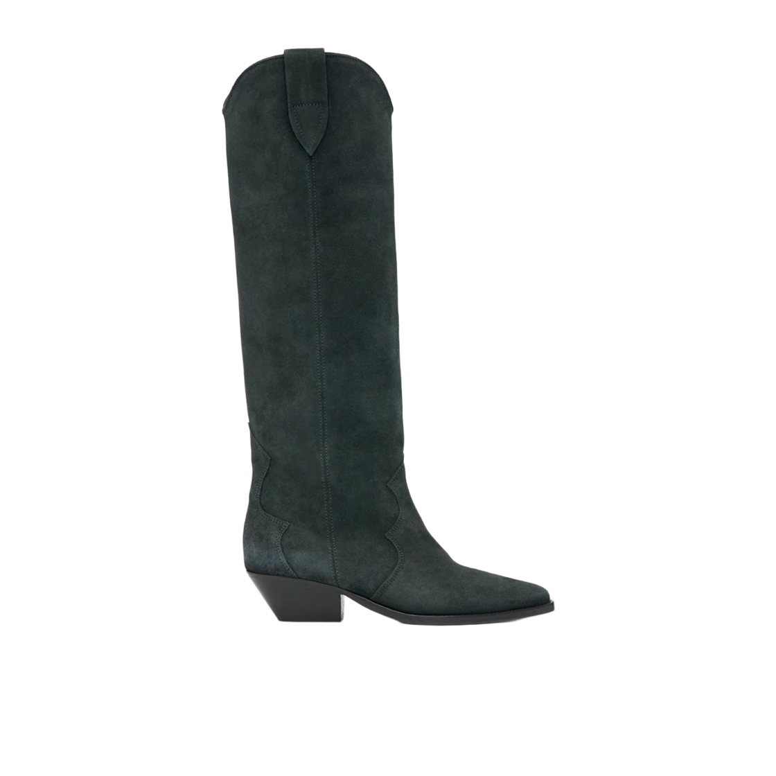 (W) 이자벨 마랑 덴비 스웨이드 카프스킨 카우보이 부츠 블랙((W) Isabel Marant Denvee Suede Calfskin Cowboy Boots Black)