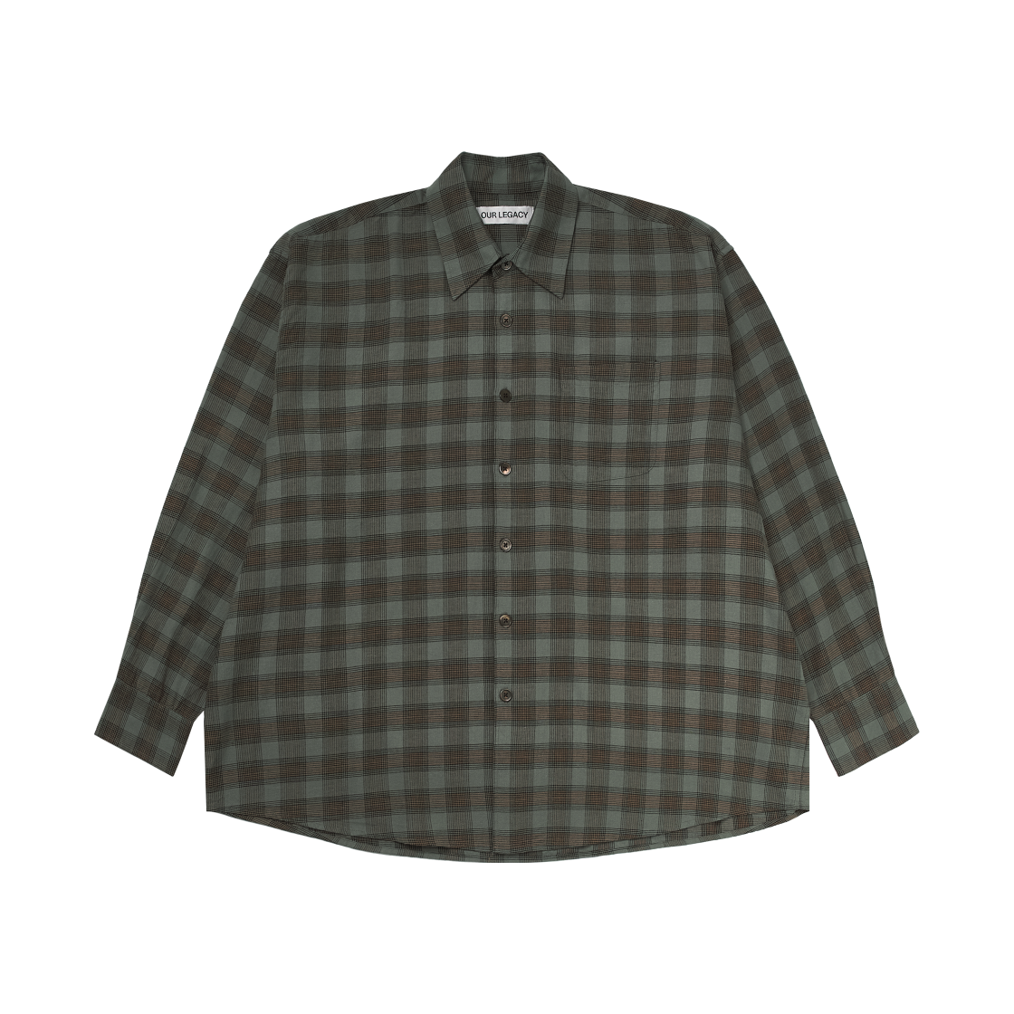 M4252BI Our Legacy Borrowed Shirt Lowa Flannel Check Green