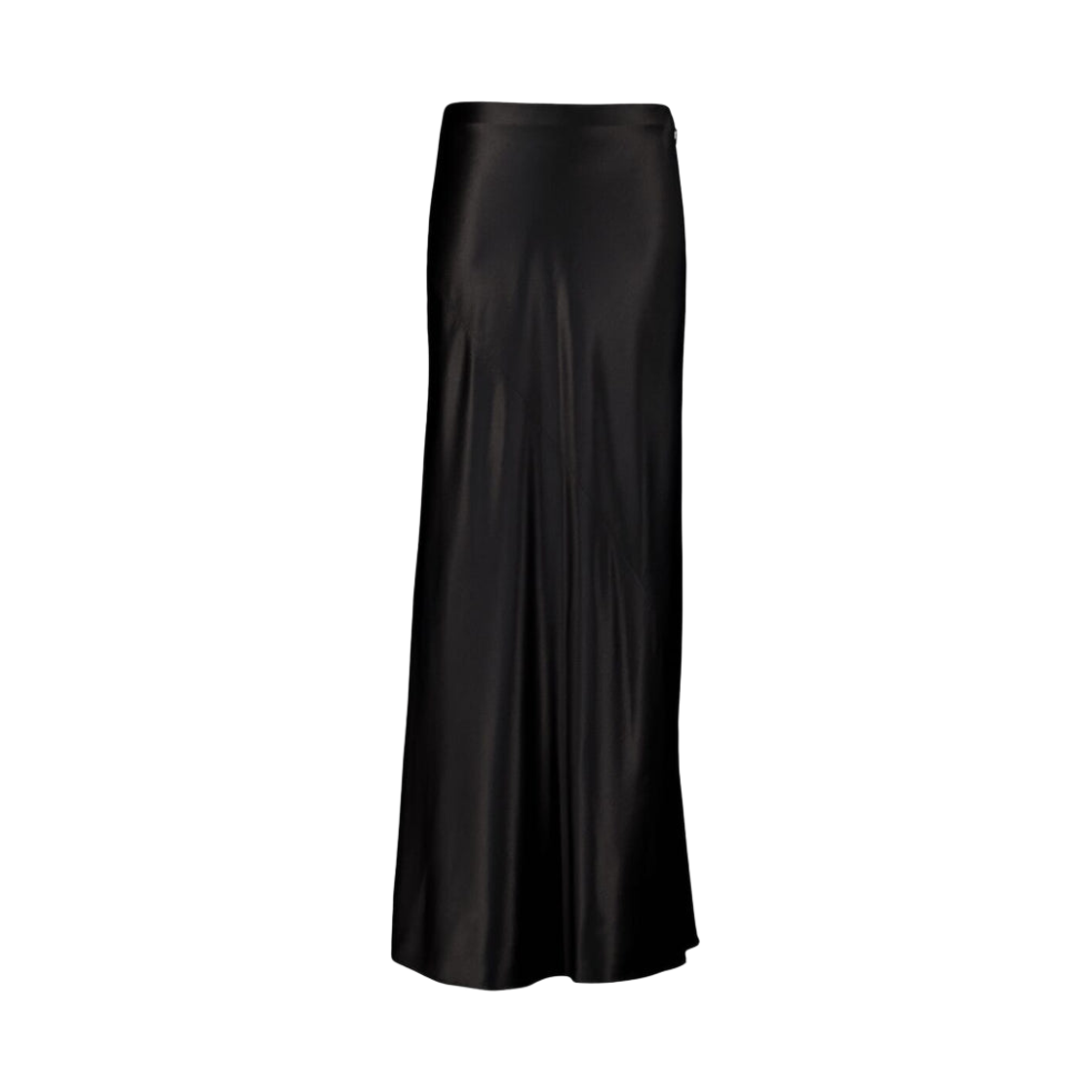 783896-Y001W-1000 (W) Saint Laurent Long Skirt in Silk Satin Crepe Black
