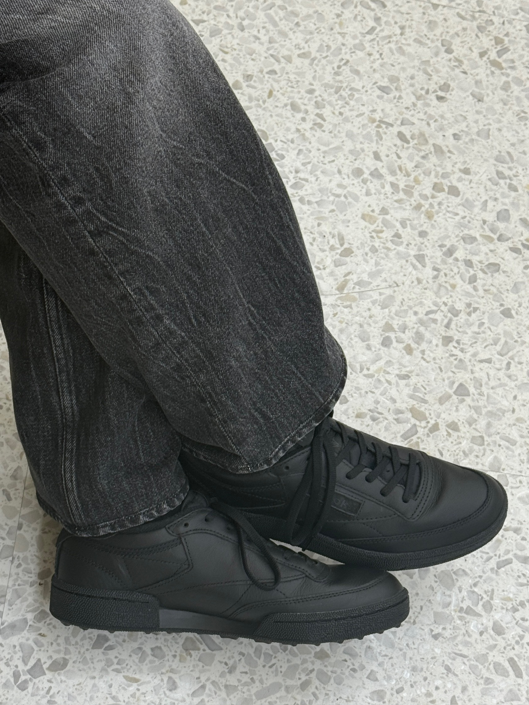Reebok Club C 85 Black, Reebok Club C 85 Triple Black 착용 스타일