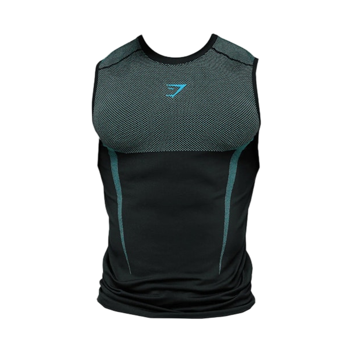 짐샤크 오닉스 5.0 머슬 핏 탱크 블랙 브랜드 블루(Gymshark Onyx 5.0 Muscle Fit Tank Black Brand Blue)