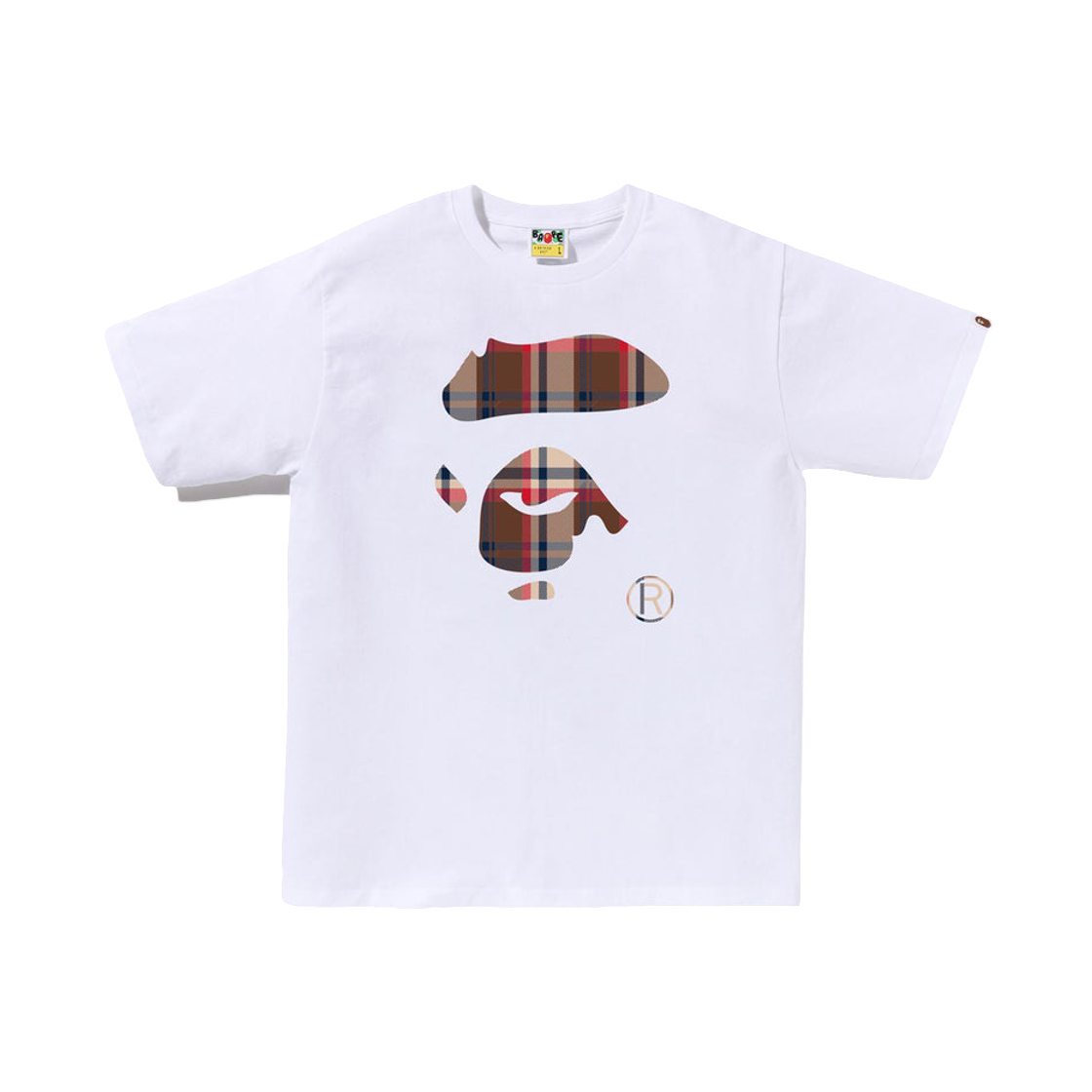 - BAPE Check Ape Face T-Shirt White Red