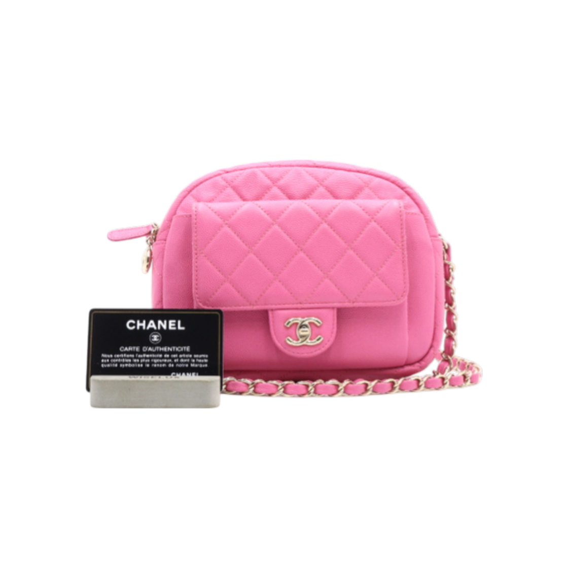 샤넬 AS0006 캐비어 CC 데이 카메라 케이스 금장 체인 숄더백 겸 크로스백 aa21844(Chanel AS0006 Caviar CC Day Camera Case with Gold Chain Shoulder and Crossbody Bag AA21844)