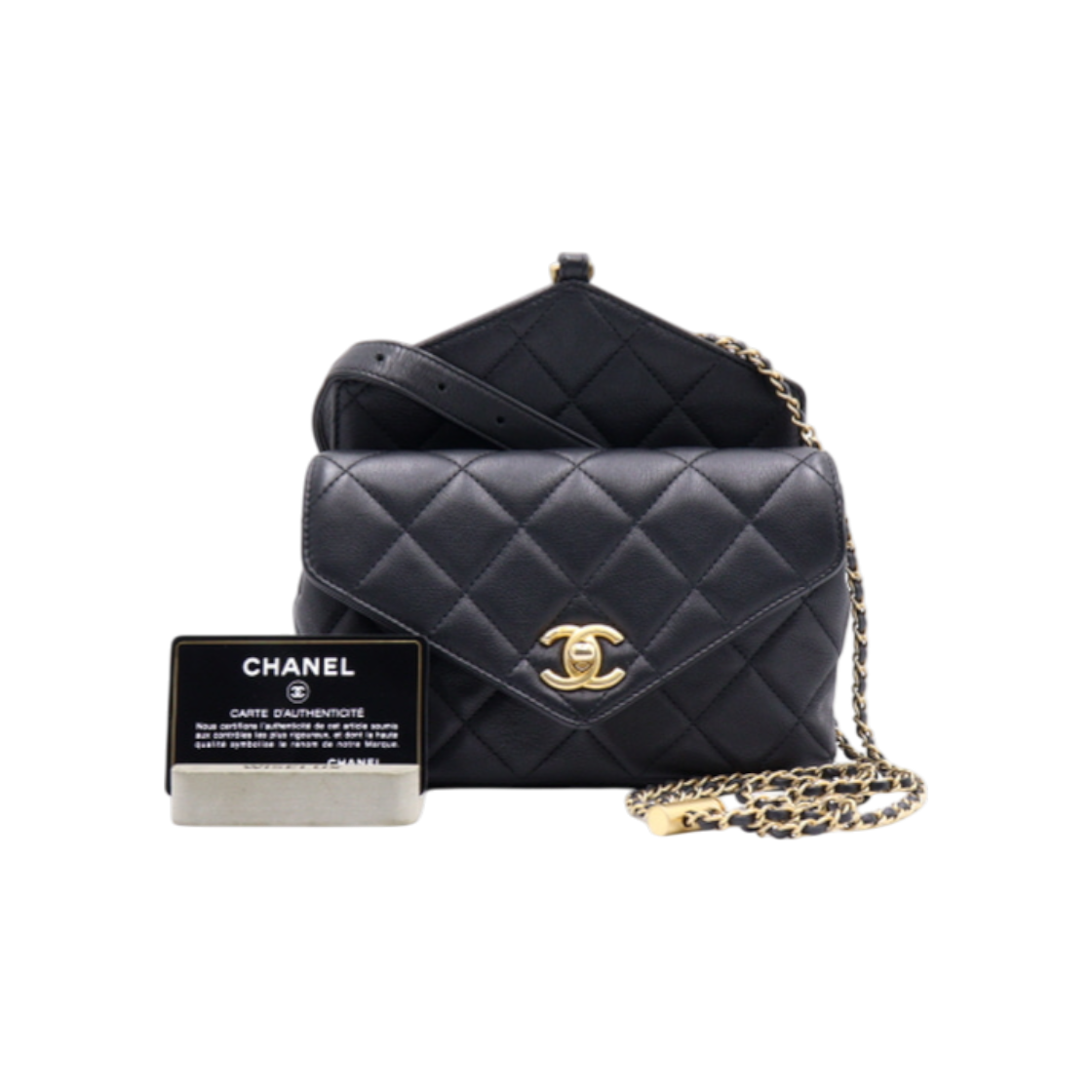샤넬 블랙 카프스킨CC로고 웨이스트 여성 벨트백 aa22349(Chanel Black Calfskin CC Logo Waist Bag AA22349) - 1