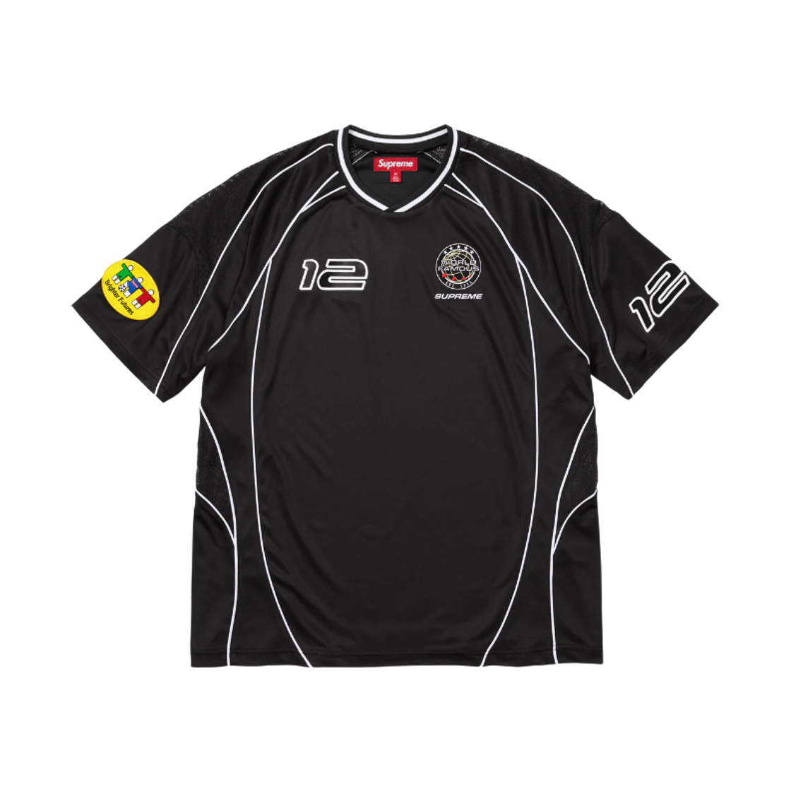 - Supreme Piping Soccer Jersey Black - 25FW