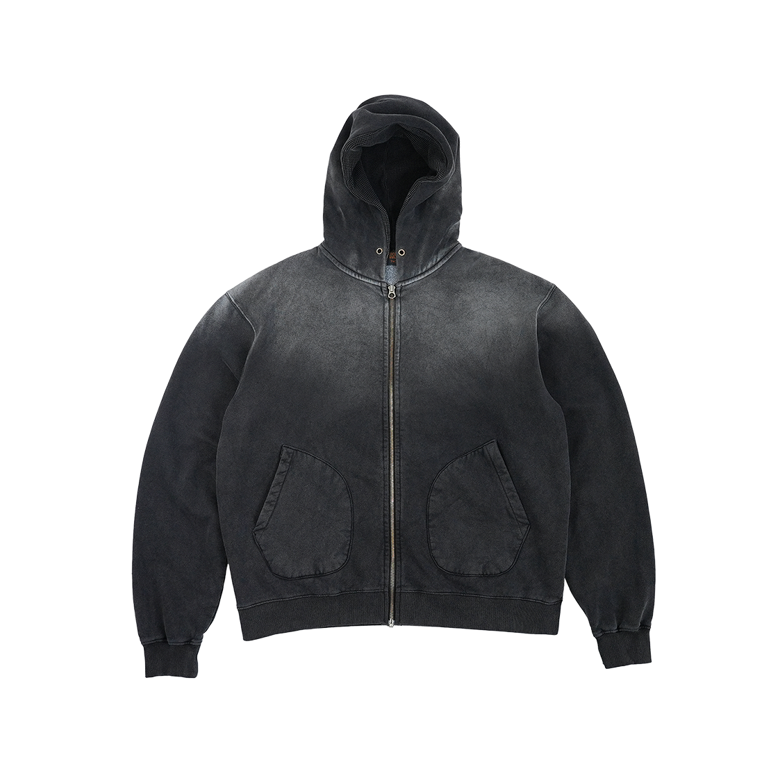 피오에스알 오버다이드 써멀 집 후디 페이디드 블랙(POSR Overdyed Thermal Zip Hoodie Faded Black)