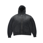 POSR Overdyed Thermal Zip Hoodie Faded Black