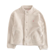 (W) Danton Double Face Boa High Neck Fleece Jacket Cream
