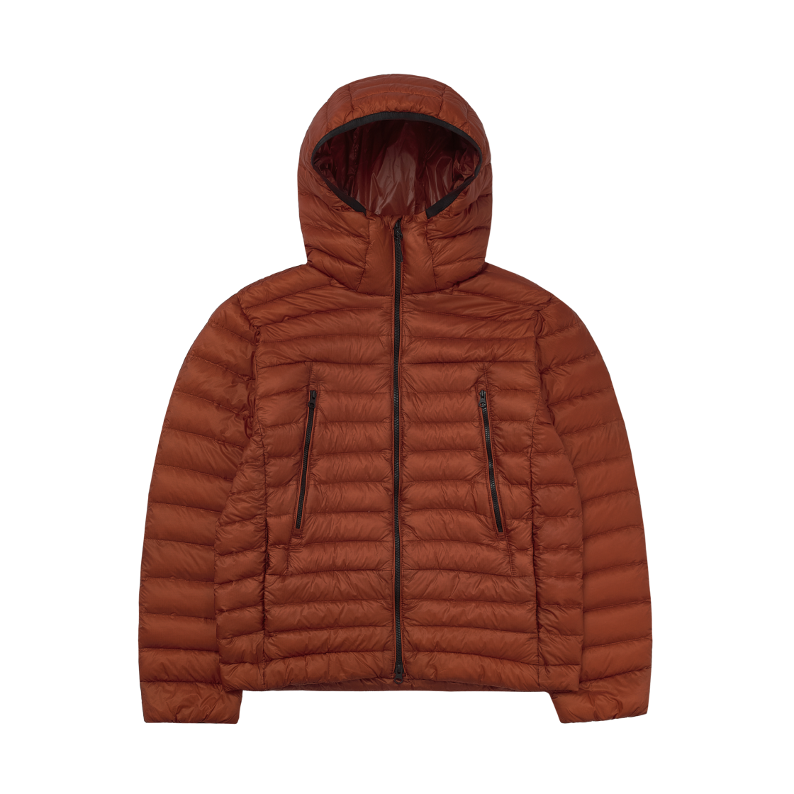 MMEDJ9A04-OR Musinsa Standard City Leisure Sheer Ripstop Hooded Light Down Jacket Orange