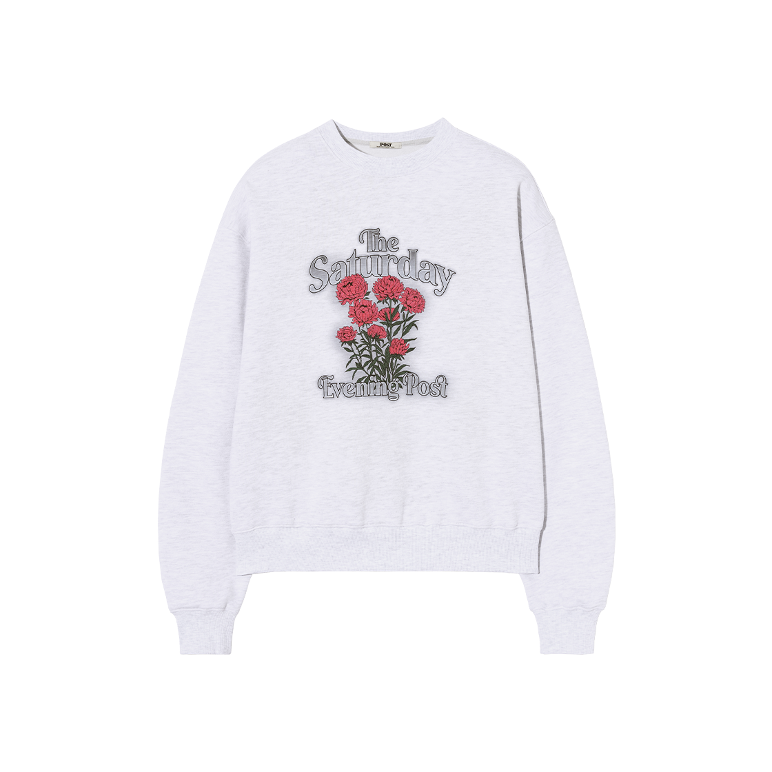 더 새터데이 이브닝 포스트 플라워 그래픽 스웨트셔츠 그레이(The Saturday Evening Post Flower Graphic Sweat Shirt Gray)