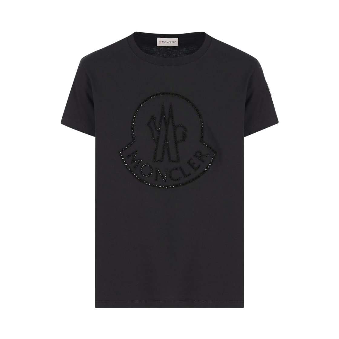 J2-954-8C00012-83907-999 (Kids) Moncler Crystal Logo Cotton T-Shirt Black - 24FW