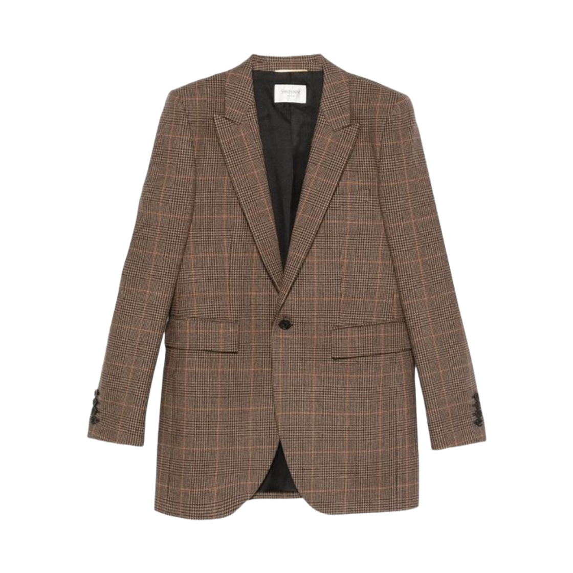 (W) 생로랑 울 캐시미어 블레이저 크렘 느와르 루((W) Saint Laurent Wool Cashmere Blazer Creme Noir Roux)
