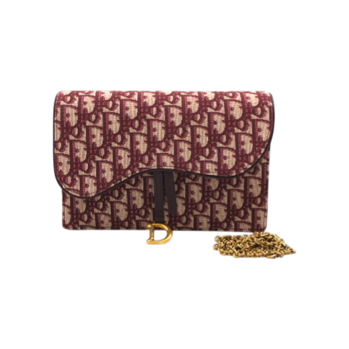 디올 S5620CTZQ 오블리크 새들 플랩 파우치 금장 체인 숄더백 크로스백 aa22246(Dior S5620CTZQ Oblique Saddle Flap Pouch with Gold Chain Shoulder Strap) - 1