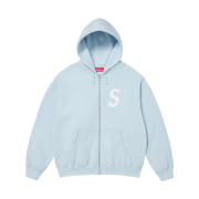 Supreme S Logo Zip Up Hooded Sweatshirt Light Blue - 25FW