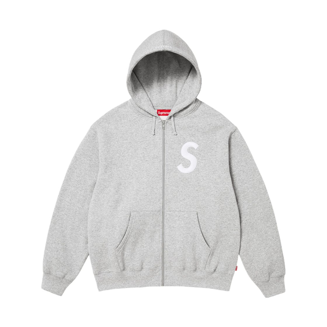 - Supreme S Logo Zip Up Hooded Sweatshirt Heather Grey - 25FW