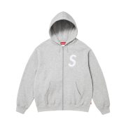 Supreme S Logo Zip Up Hooded Sweatshirt Heather Grey - 25FW