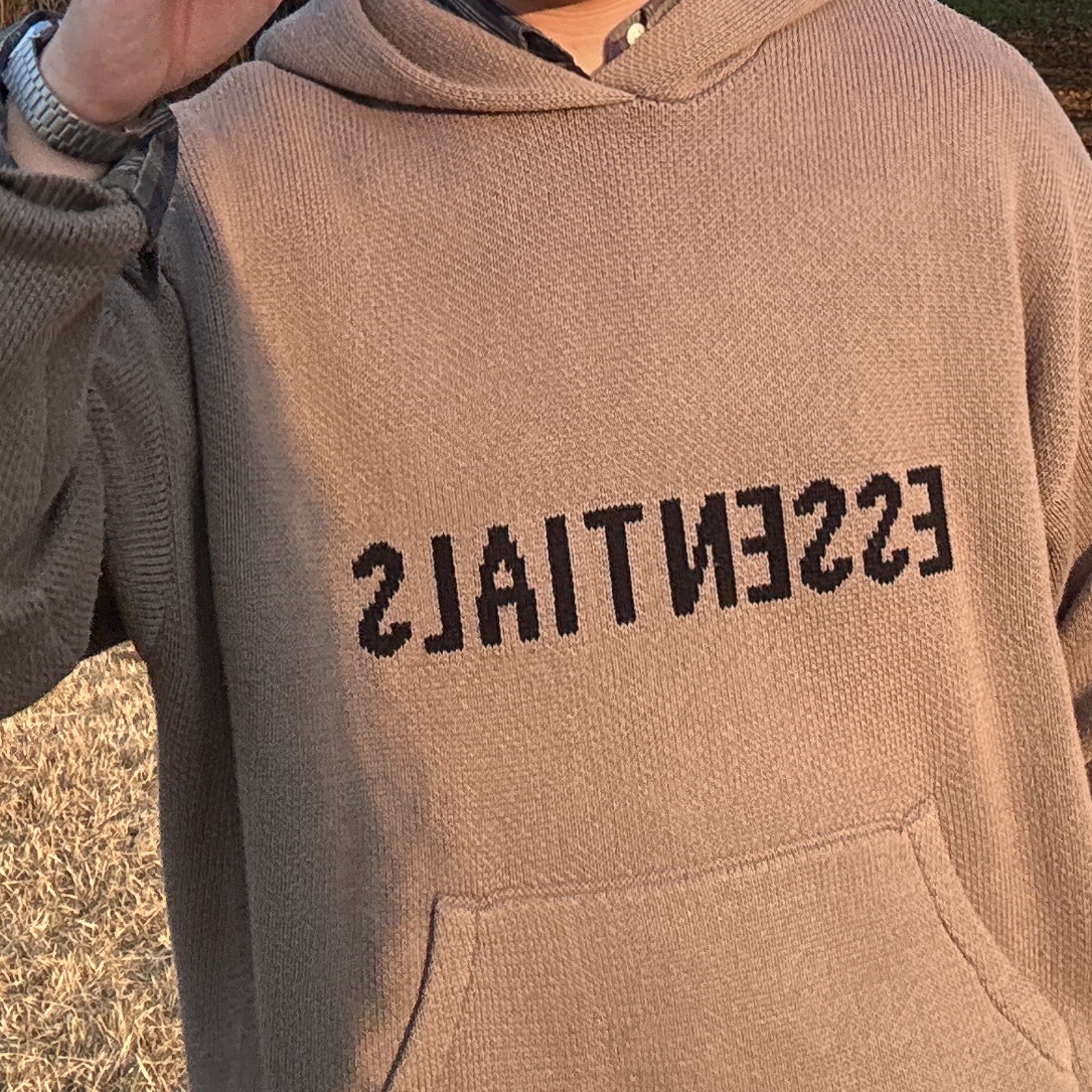 Essentials Knit Hoodie Taupe - 20FW 착용 스타일