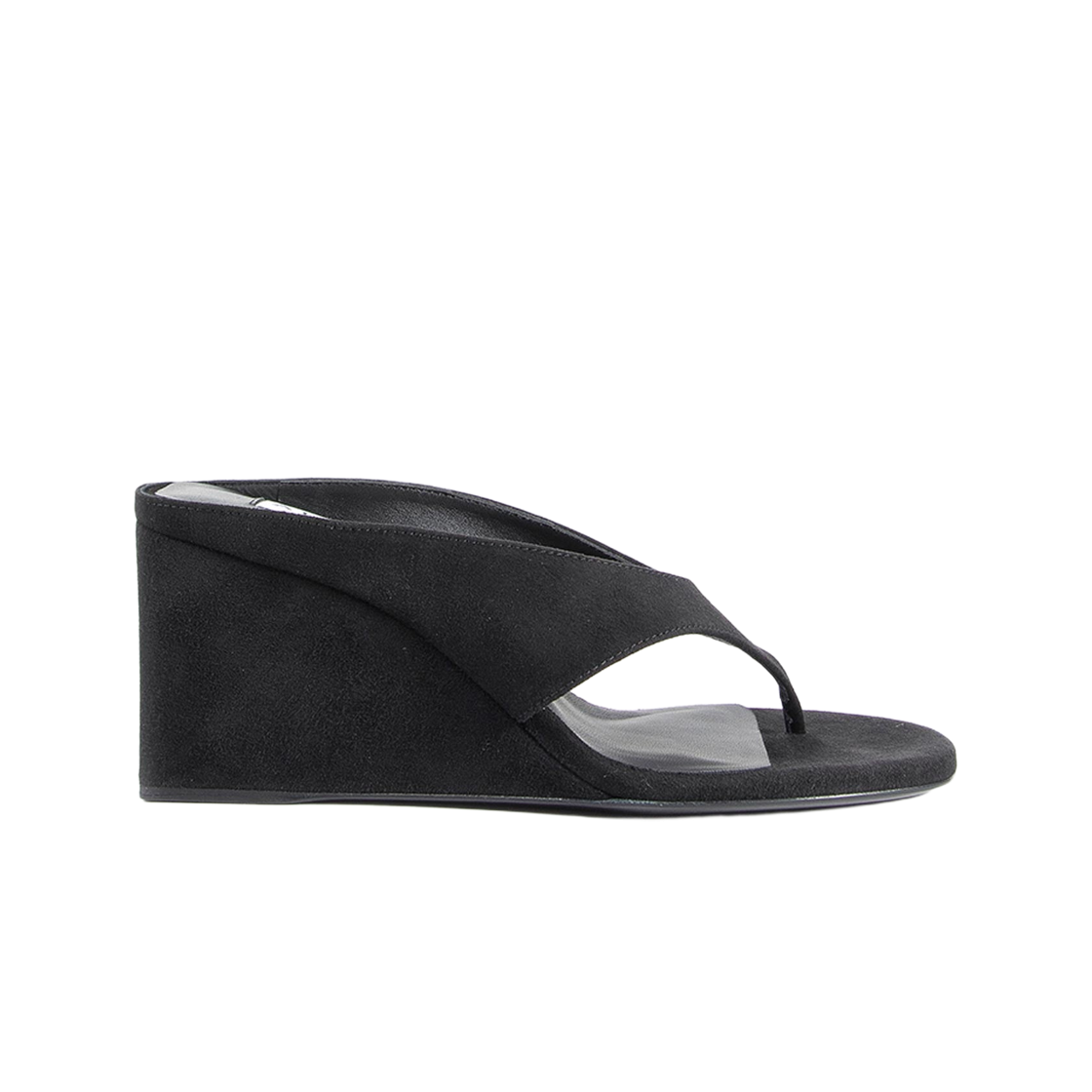 (W) 알라이아 웨지 통 샌들 블랙((W) Alaia Wedge Thong Sandals Black)