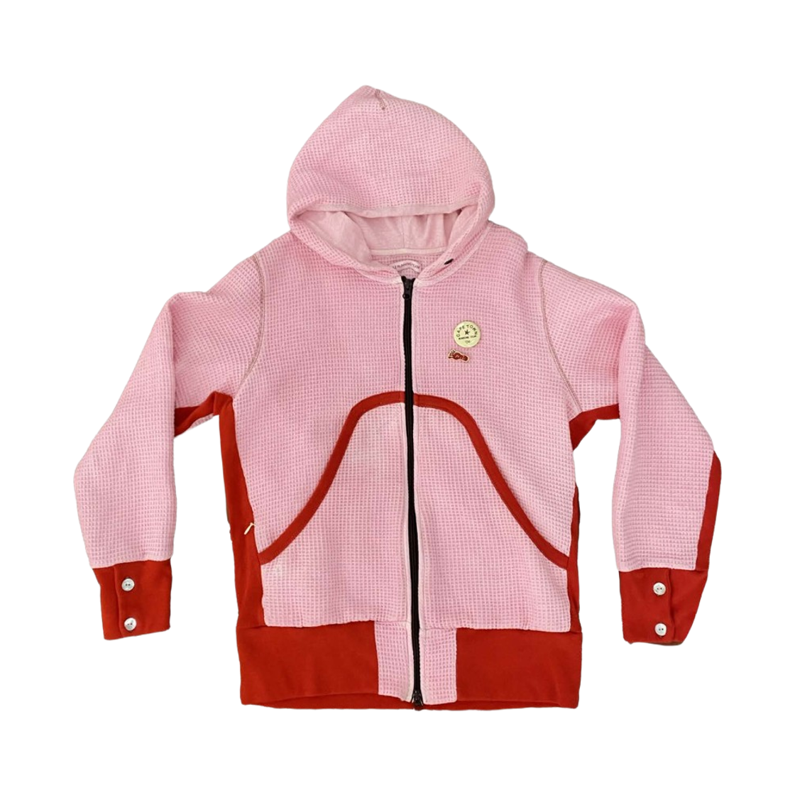 - Alex Zono Waffle Hoodie Pink